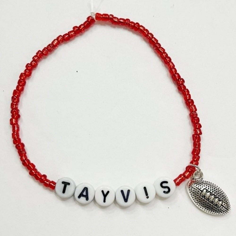 Taylor Swift Eras Tour Friendship Bracelet Tayvis with football charm